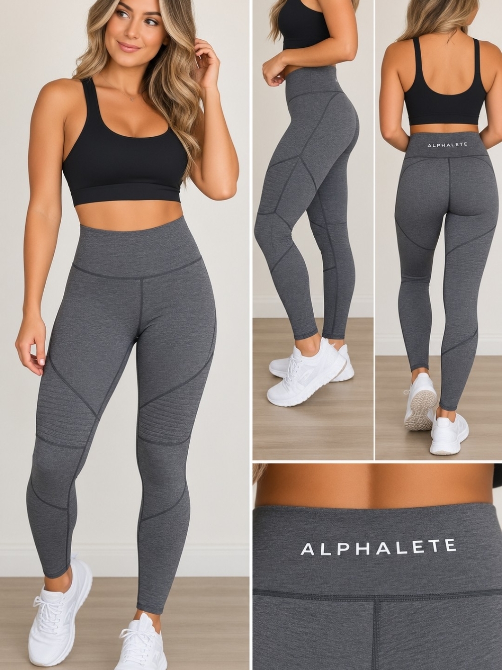 Alphalete Women's High-Rise Seamless Gray Leggings